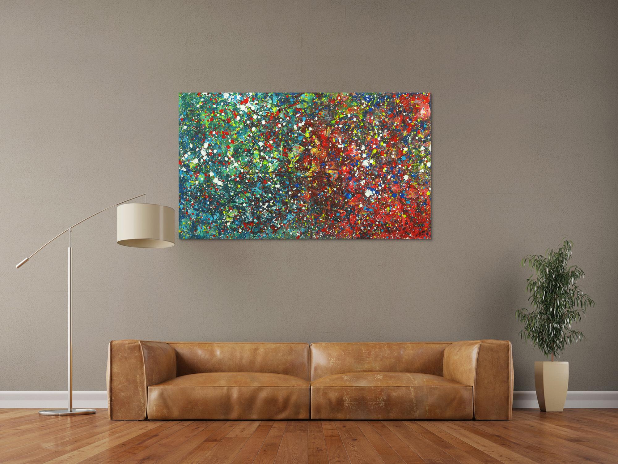 Abstraktes Acrylgemälde Modern Art handgemalt Action Painting