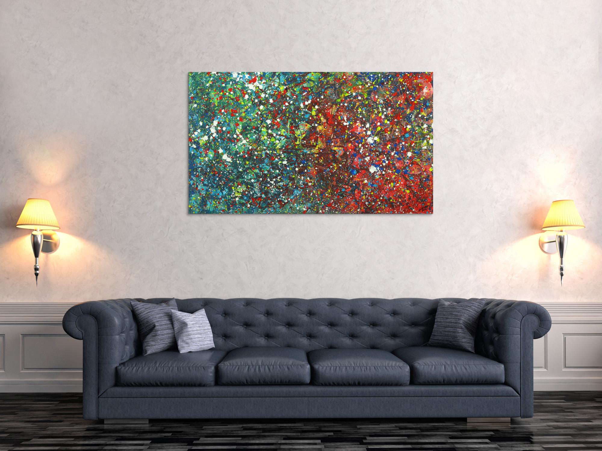 Abstraktes Acrylgemälde Modern Art handgemalt Action Painting