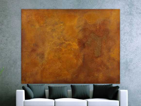 Abstraktes Gemälde aus echtem Rost auf Leinwand handgemalt Modern Art zeitgenössisch