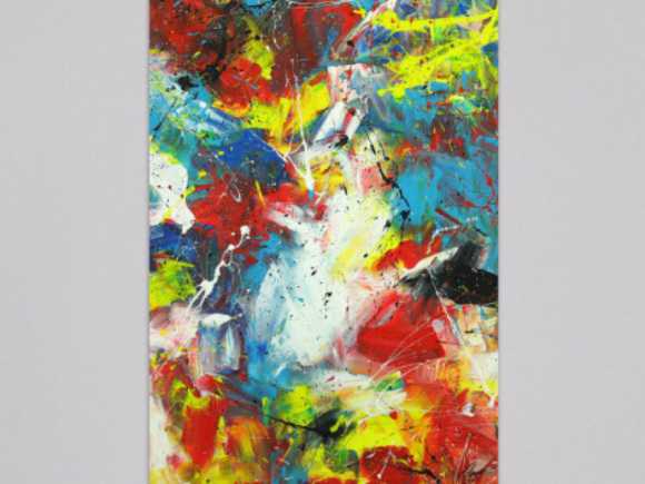 Abstraktes Gemälde Action Painting Spachtentechnik Modern Art sehr bunt