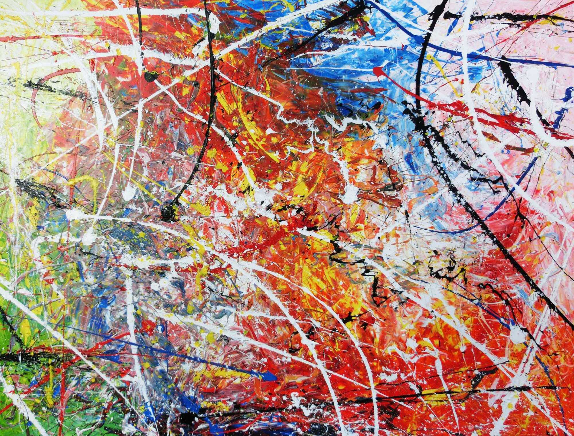 Abstraktes Acrylbild Gemälde bunt modern sehr groß
