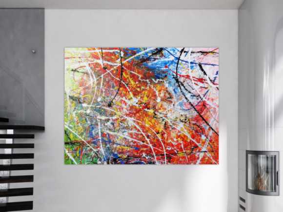 Abstraktes Acrylbild Gemälde bunt modern sehr groß