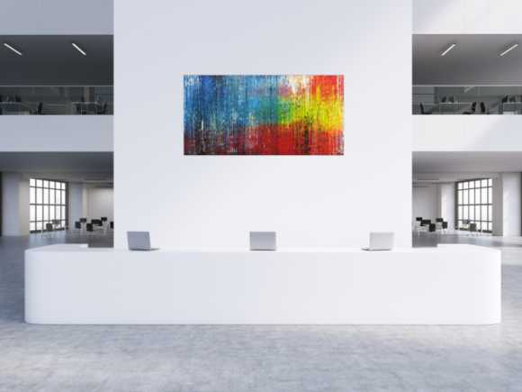 Abstraktes Gemälde Modern Art handgemalt Spachteltechnik sehr bunt