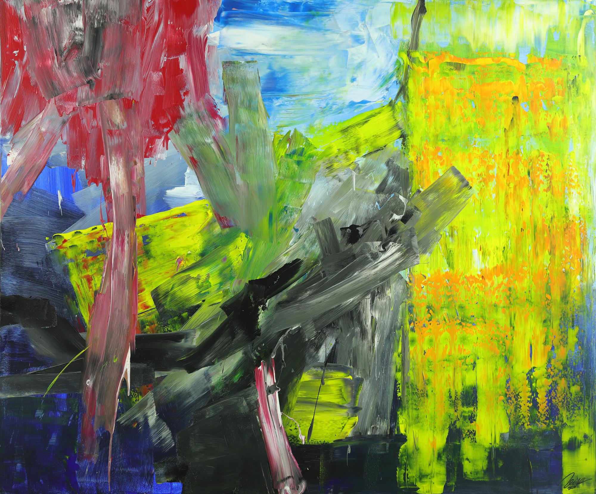 Abstraktes Gemälde Modern Art handgemalt sehr groß auf Leinwand