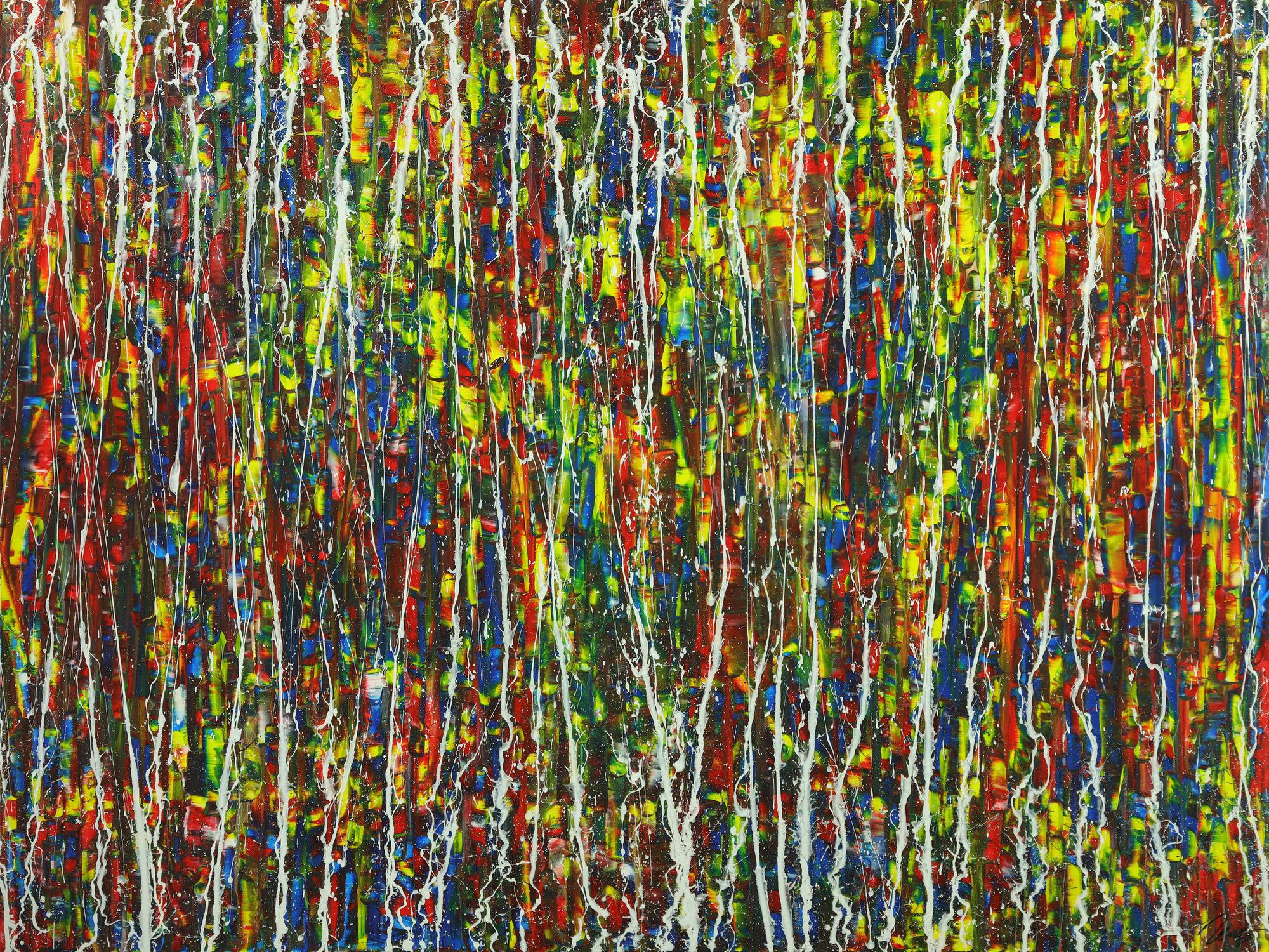 Abstraktes Acrylbild auf Leinwand handgemalt Modern Art auf Leinwand Action Painting