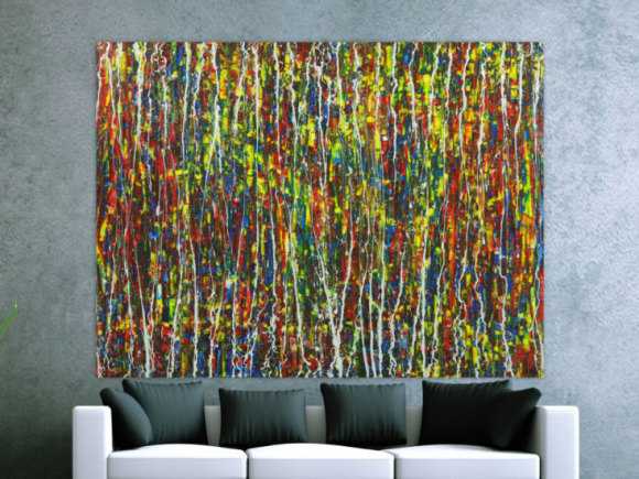 Abstraktes Acrylbild auf Leinwand handgemalt Modern Art auf Leinwand Action Painting