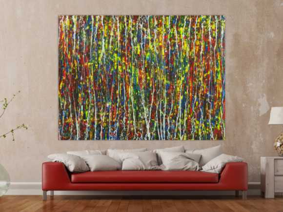Abstraktes Acrylbild auf Leinwand handgemalt Modern Art auf Leinwand Action Painting