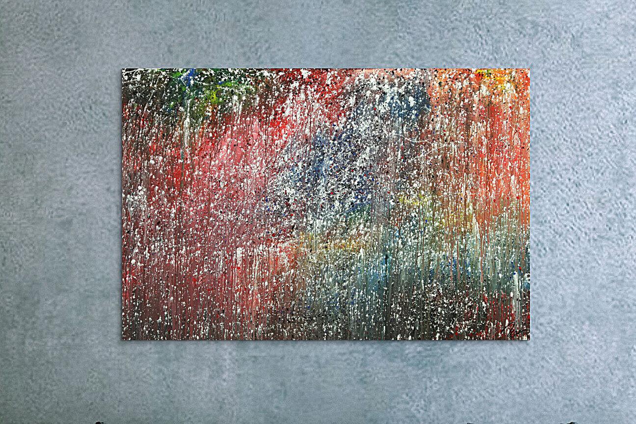 Abstraktes Gemälde auf Leinwand handgemaltes Acrylbild Action Paiting
