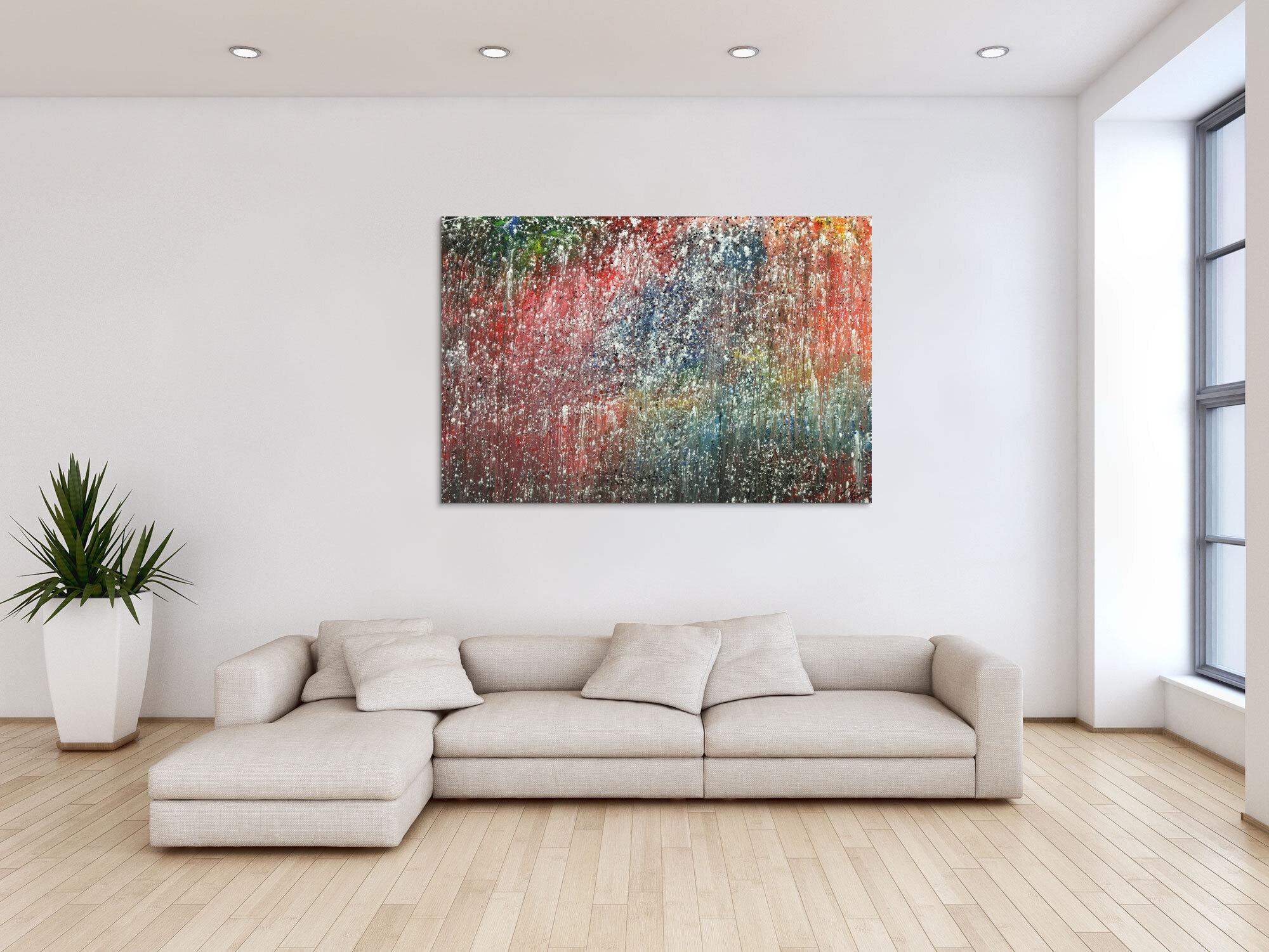 Abstraktes Gemälde auf Leinwand handgemaltes Acrylbild Action Paiting