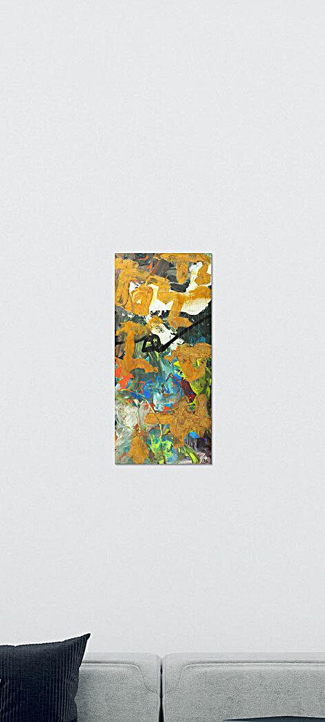 Gemälde Original abstrakt 200x90cm Aus echtem Rost expressionistisch handgefertigt Mischtechnik orange anthrazit schwarz hochwertig