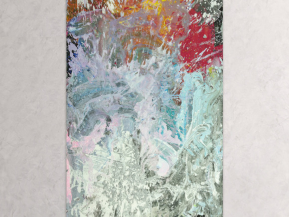 Original Gemälde abstrakt 150x80cm Action Painting Modern Art auf Leinwand Mischtechnik weiß grau anthrazit Einzelstück