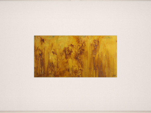 Gemälde Original abstrakt 100x200cm Aus echtem Rost Moderne Kunst handgefertigt Mischtechnik orange braun Unikat