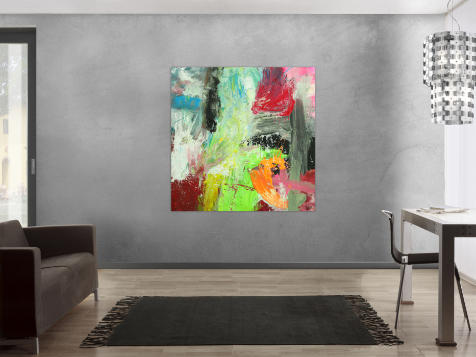 Hochwertige Kunst auf Leinwand Gemälde Original abstrakt 130x130cm