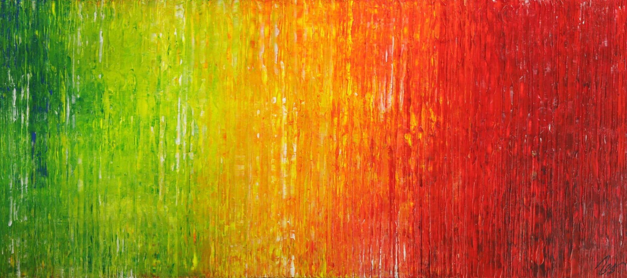 Abstraktes Original Gemälde 80x180cm Spachteltechnik Modern Art auf Leinwand sehr bunt hochwertig