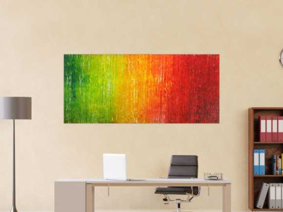 Abstraktes Original Gemälde 80x180cm Spachteltechnik Modern Art auf Leinwand sehr bunt hochwertig