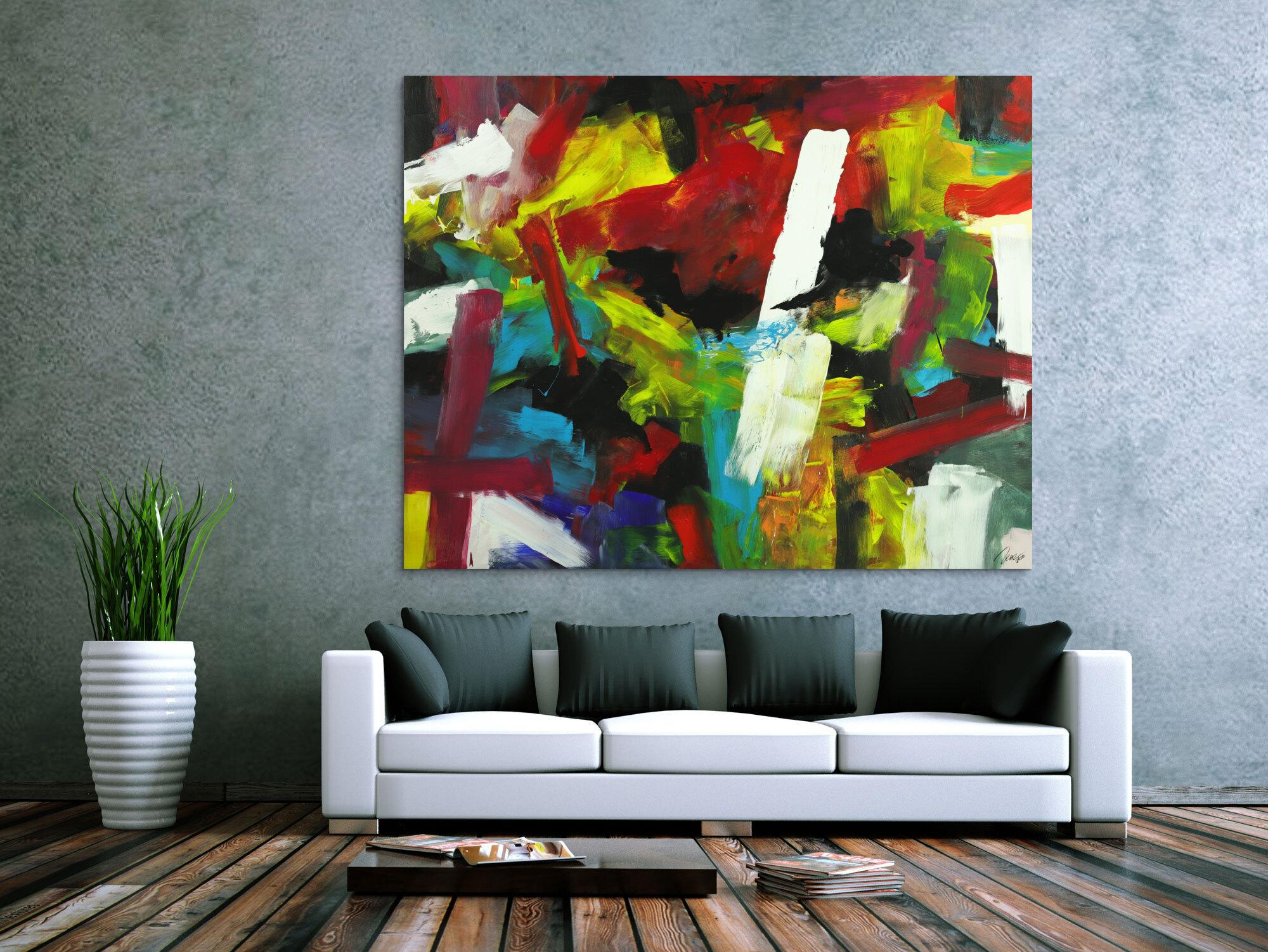 Gemälde Original abstrakt 140x180cm Spachteltechnik Moderne Kunst handgefertigt Mischtechnik bunt einzigartig