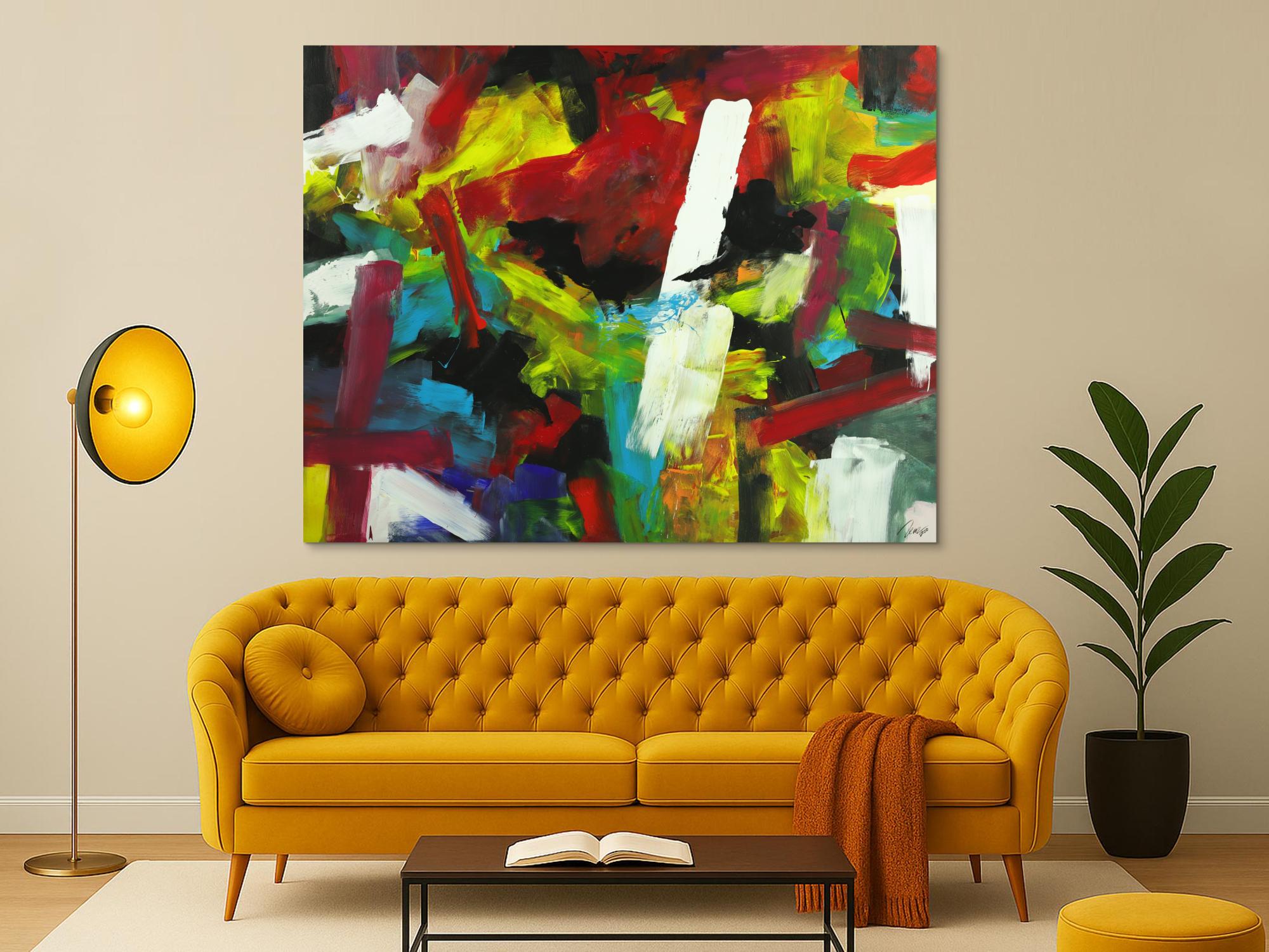 Gemälde Original abstrakt 140x180cm Spachteltechnik Moderne Kunst handgefertigt Mischtechnik bunt einzigartig