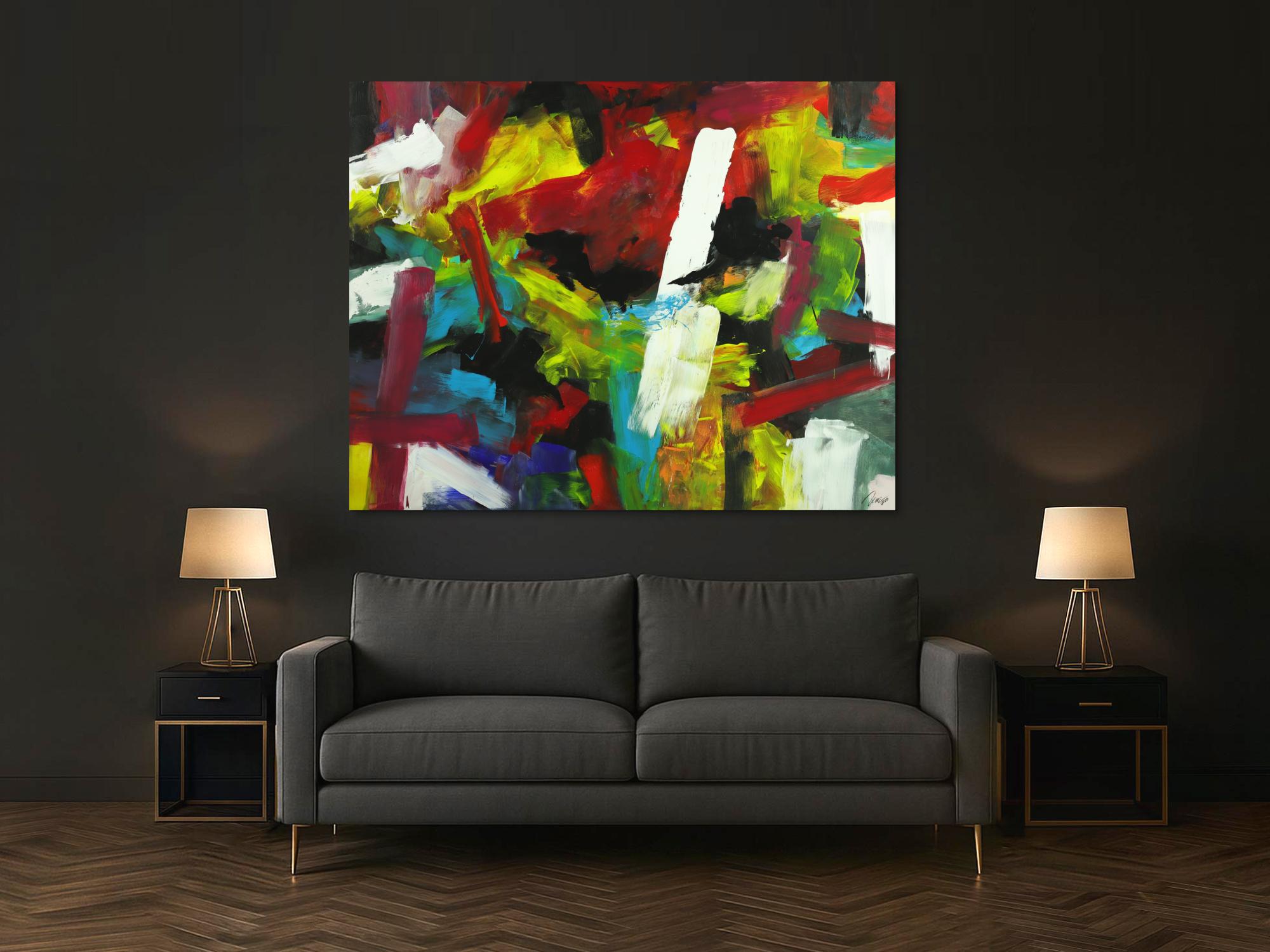 Gemälde Original abstrakt 140x180cm Spachteltechnik Moderne Kunst handgefertigt Mischtechnik bunt einzigartig
