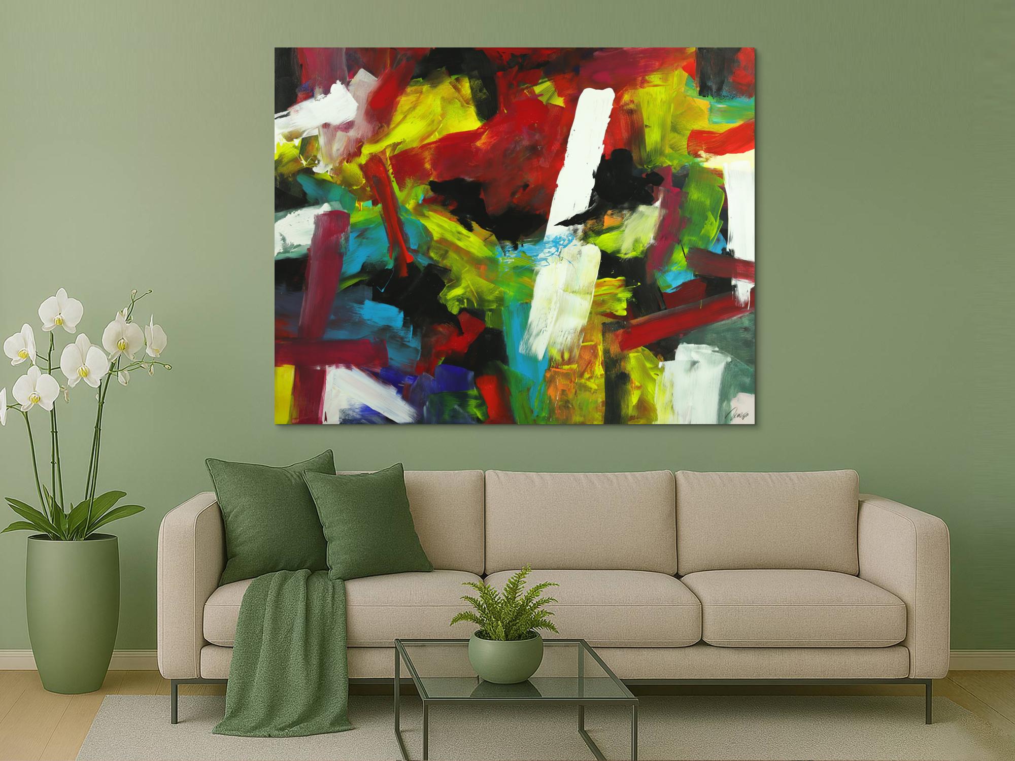 Gemälde Original abstrakt 140x180cm Spachteltechnik Moderne Kunst handgefertigt Mischtechnik bunt einzigartig