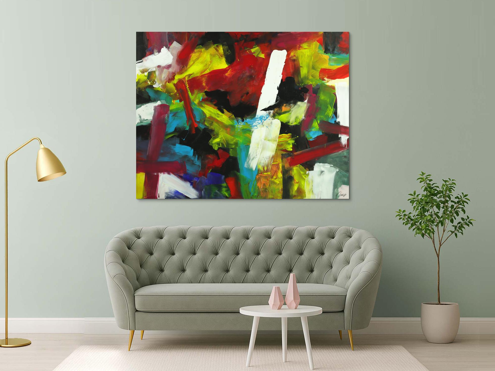 Gemälde Original abstrakt 140x180cm Spachteltechnik Moderne Kunst handgefertigt Mischtechnik bunt einzigartig