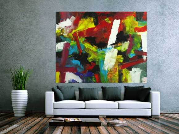 Gemälde Original abstrakt 140x180cm Spachteltechnik Moderne Kunst handgefertigt Mischtechnik bunt einzigartig