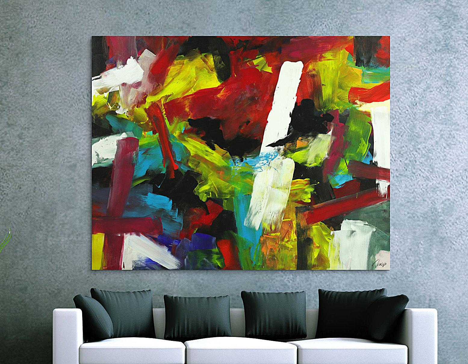 Gemälde Original abstrakt 140x180cm Spachteltechnik Moderne Kunst handgefertigt Mischtechnik bunt einzigartig