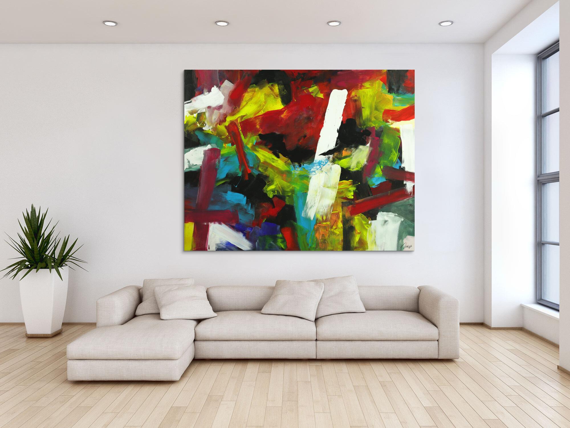 Gemälde Original abstrakt 140x180cm Spachteltechnik Moderne Kunst handgefertigt Mischtechnik bunt einzigartig
