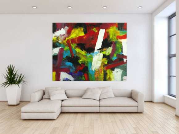 Gemälde Original abstrakt 140x180cm Spachteltechnik Moderne Kunst handgefertigt Mischtechnik bunt einzigartig