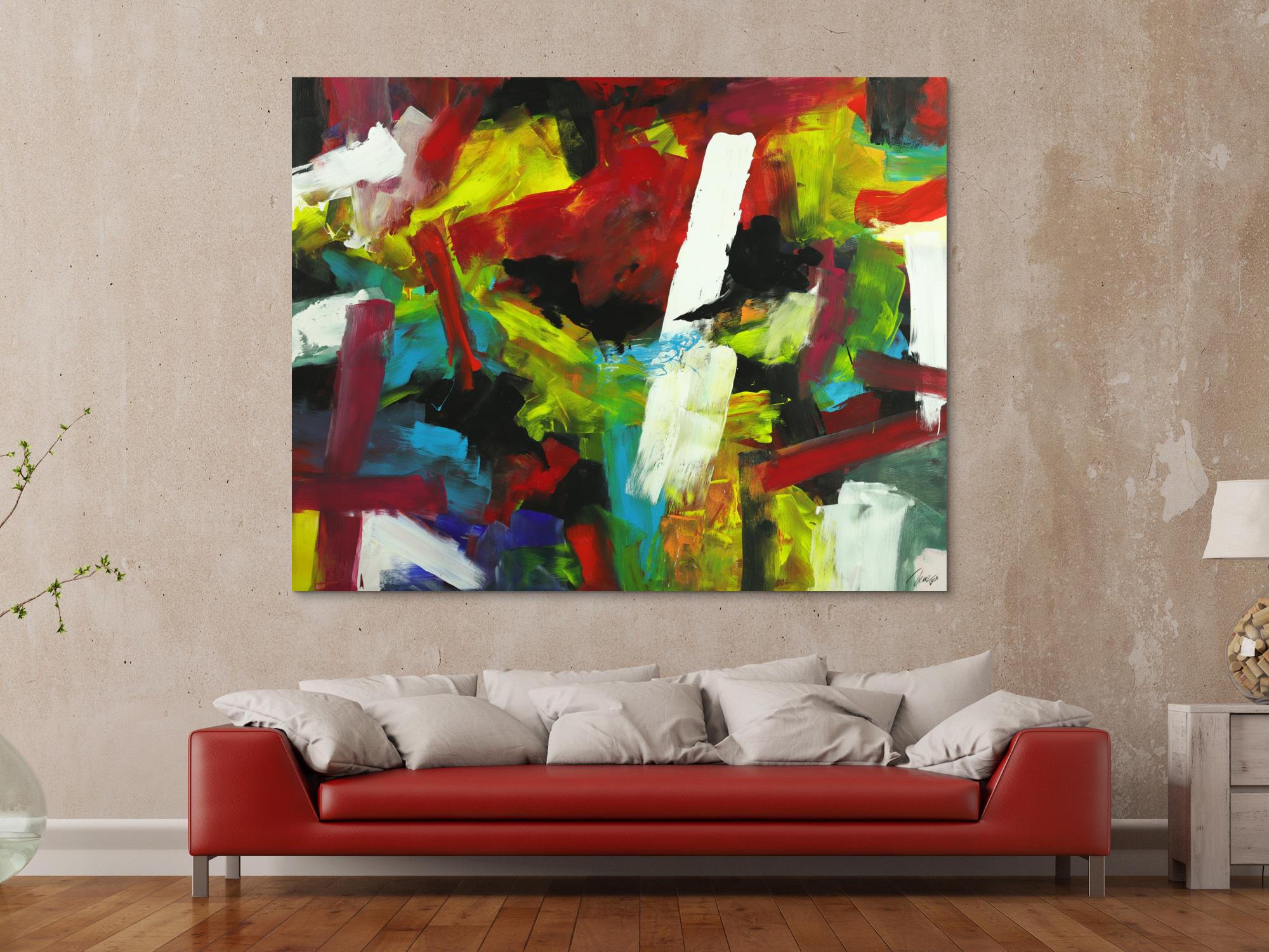 Gemälde Original abstrakt 140x180cm Spachteltechnik Moderne Kunst handgefertigt Mischtechnik bunt einzigartig