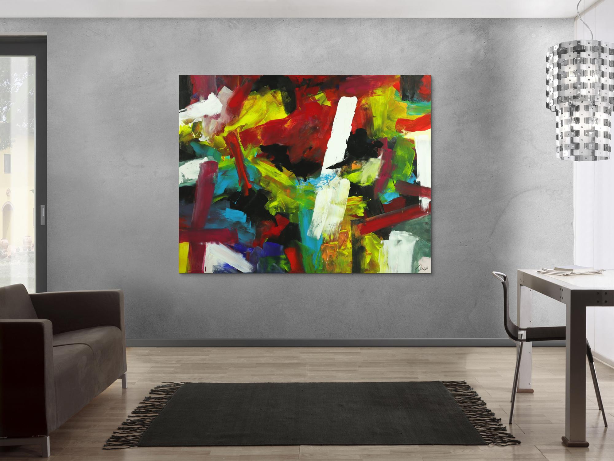 Gemälde Original abstrakt 140x180cm Spachteltechnik Moderne Kunst handgefertigt Mischtechnik bunt einzigartig