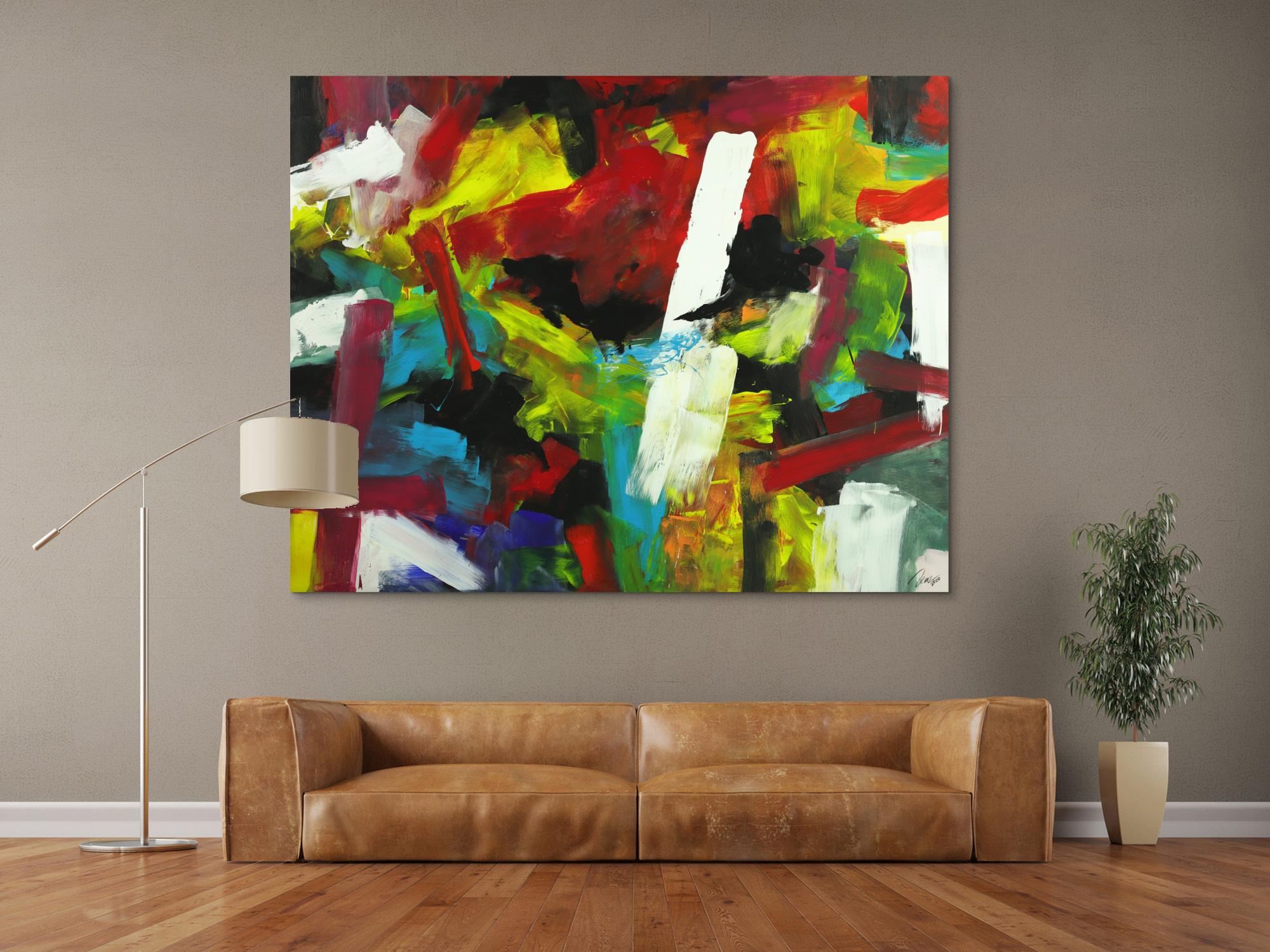 Gemälde Original abstrakt 140x180cm Spachteltechnik Moderne Kunst handgefertigt Mischtechnik bunt einzigartig