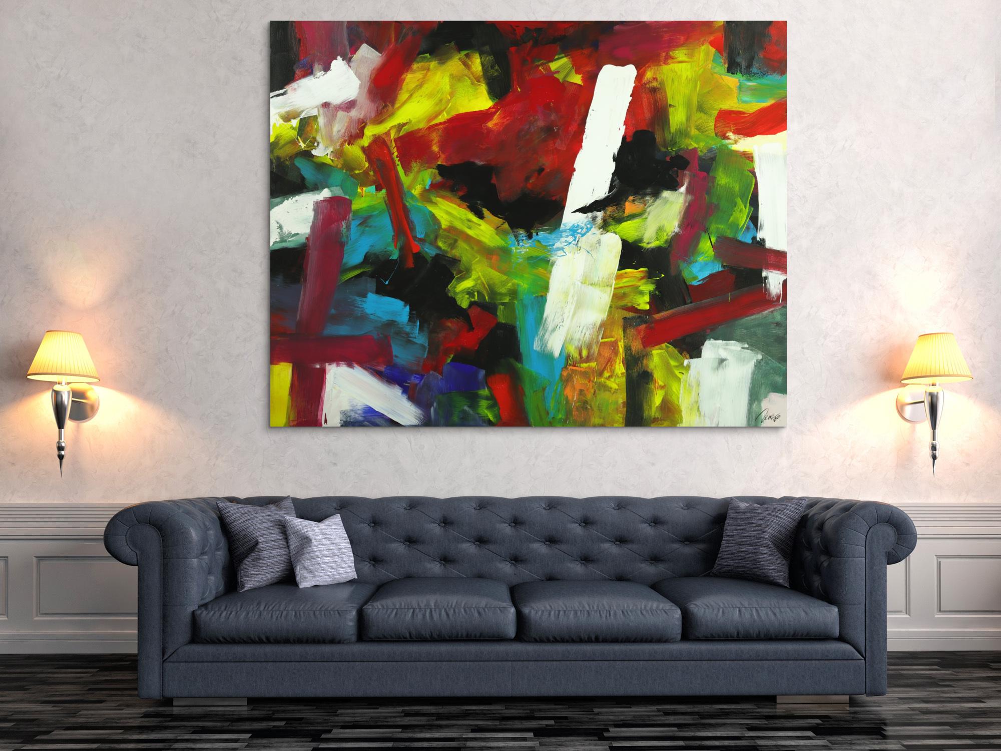 Gemälde Original abstrakt 140x180cm Spachteltechnik Moderne Kunst handgefertigt Mischtechnik bunt einzigartig