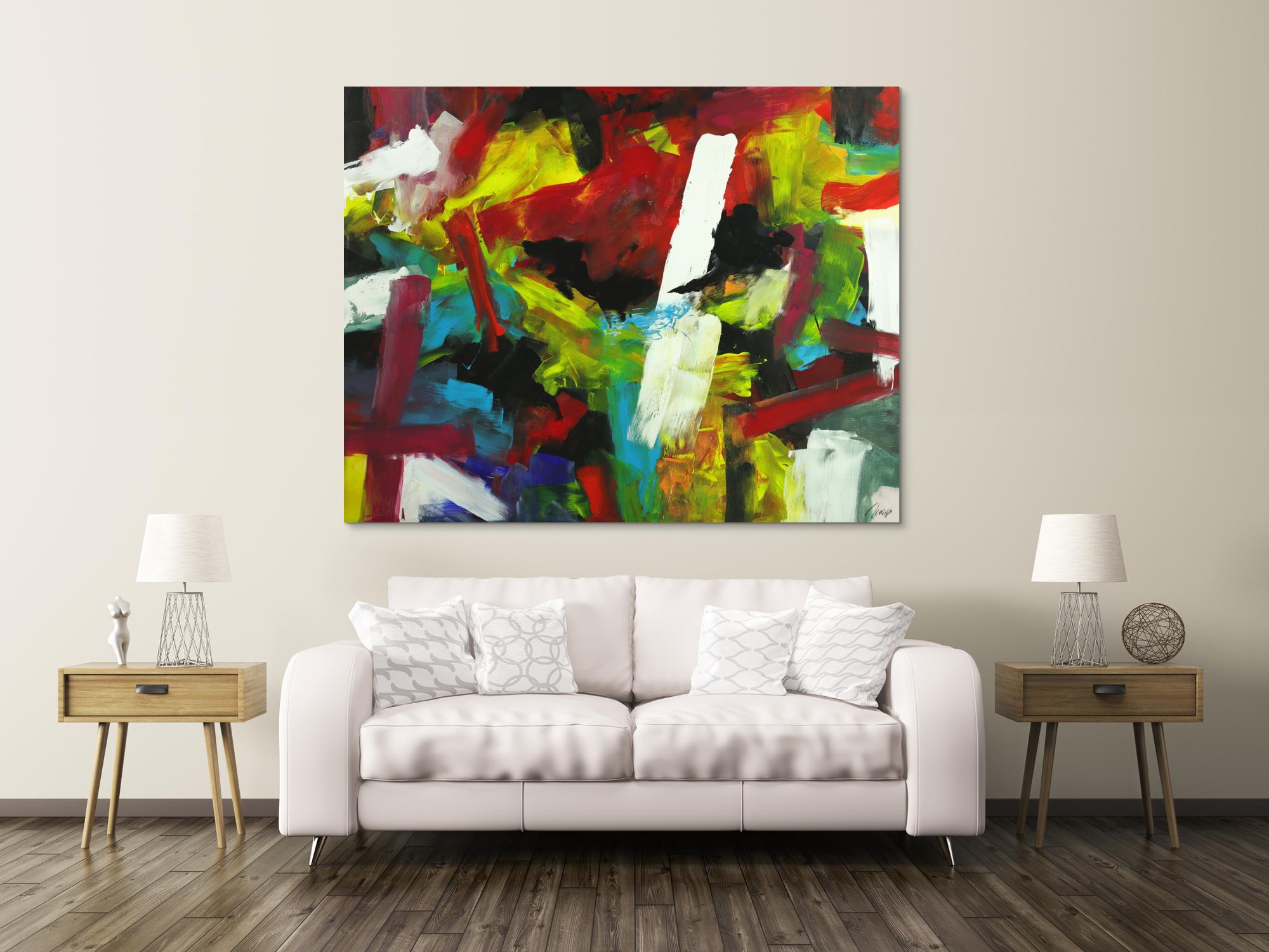 Gemälde Original abstrakt 140x180cm Spachteltechnik Moderne Kunst handgefertigt Mischtechnik bunt einzigartig