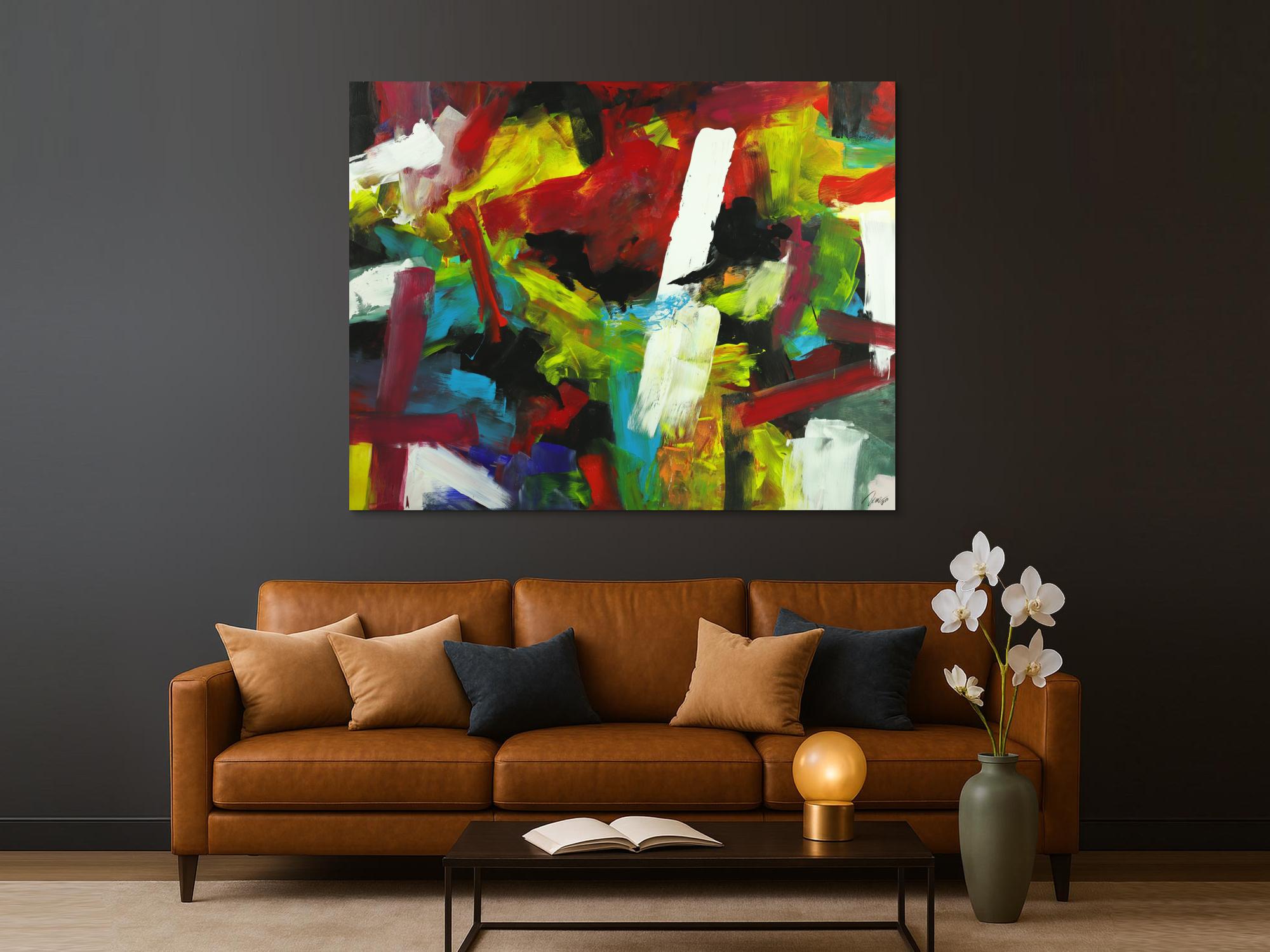 Gemälde Original abstrakt 140x180cm Spachteltechnik Moderne Kunst handgefertigt Mischtechnik bunt einzigartig