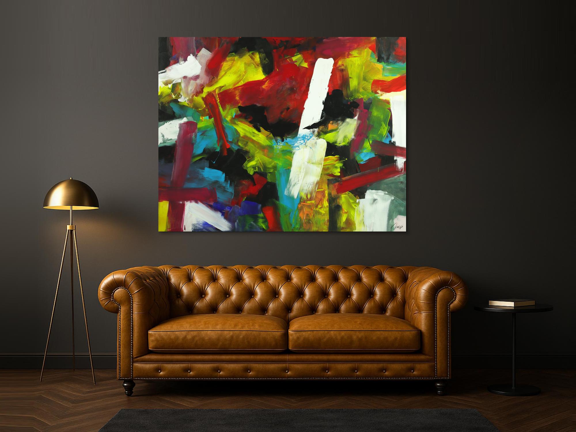 Gemälde Original abstrakt 140x180cm Spachteltechnik Moderne Kunst handgefertigt Mischtechnik bunt einzigartig