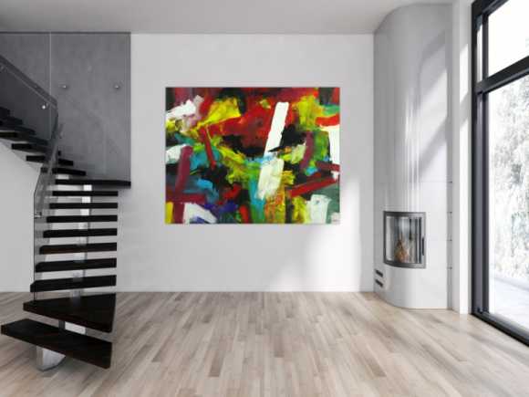 Gemälde Original abstrakt 140x180cm Spachteltechnik Moderne Kunst handgefertigt Mischtechnik bunt einzigartig