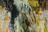 Detailaufnahme Abstraktes Original Gemälde 130x140cm Action Painting zeitgenössisch auf Leinwand Mischtechnik braun schwarz beige Einzelstück