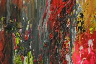 Detailaufnahme Abstraktes Original Gemälde 130x140cm Action Painting zeitgenössisch auf Leinwand Mischtechnik braun schwarz beige Einzelstück