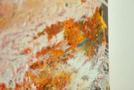 Detailaufnahme Abstraktes Original Gemälde 130x130cm Action Painting Modern Art handgefertigt Mischtechnik schwarz beige anthrazit Einzelstück