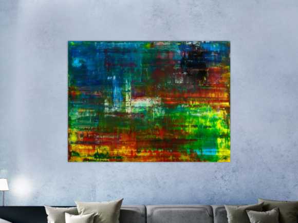Abstraktes Original Gemälde 120x160cm Spachteltechnik Moderne Kunst handgemalt sehr bunt  einzigartig