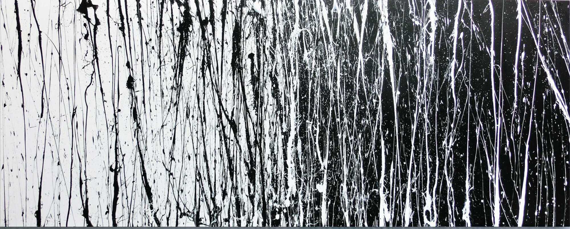 Abstraktes Acrylbild schwarz weiß modern