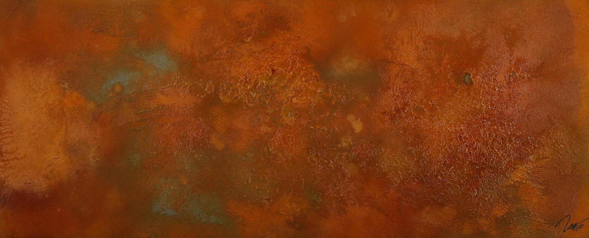 Original Gemälde abstrakt 60x150cm aus echtem Rost Moderne Kunst handgefertigt mit Rostfarbe Einzelstück