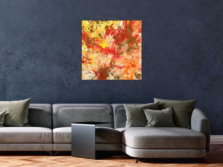 Gemälde Original abstrakt 70x70cm Action Painting zeitgenössisch ...
