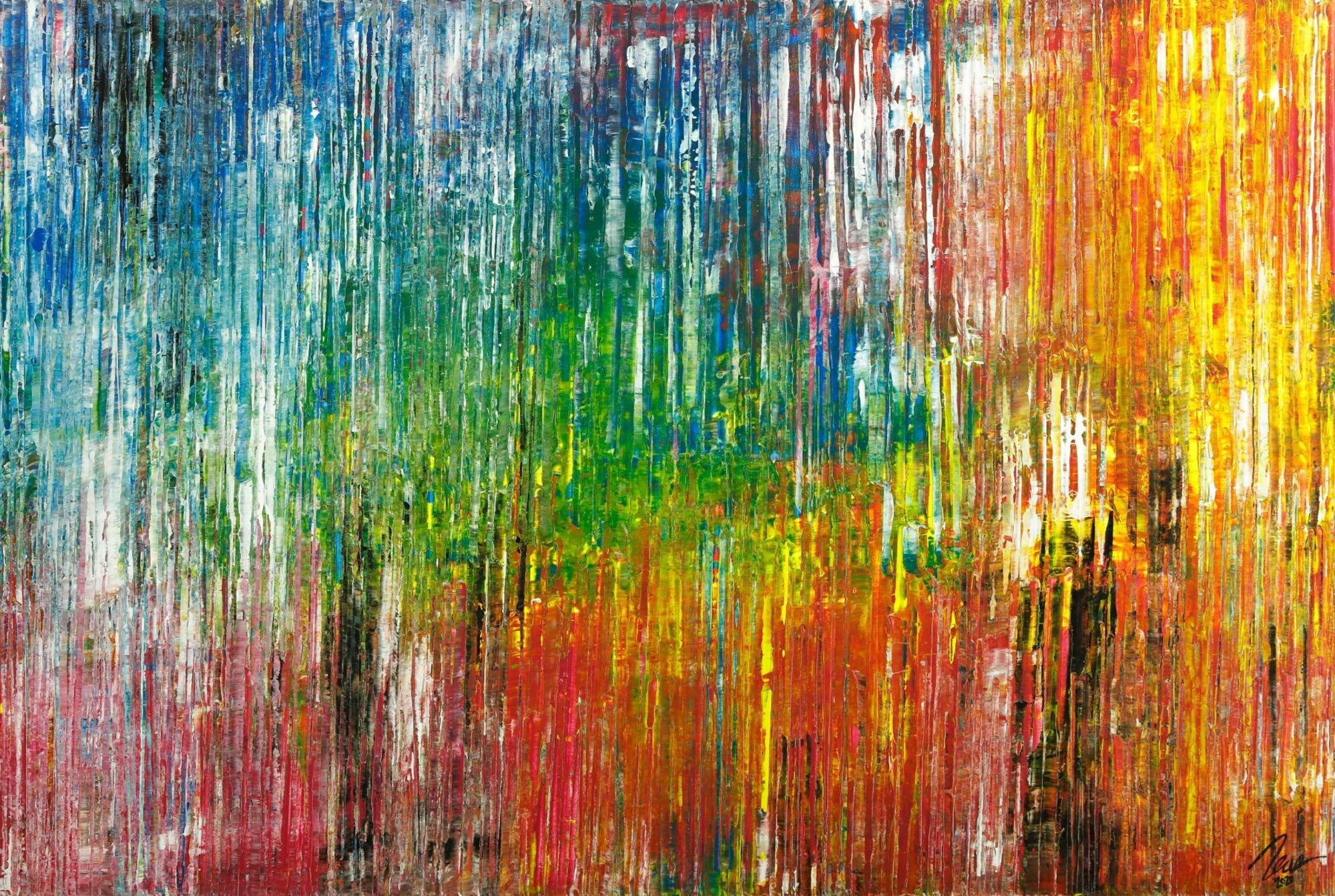 Gemälde Original abstrakt 120x180cm Spachteltechnik Moderne Kunst handgemalt bunte Farben Einzelstück