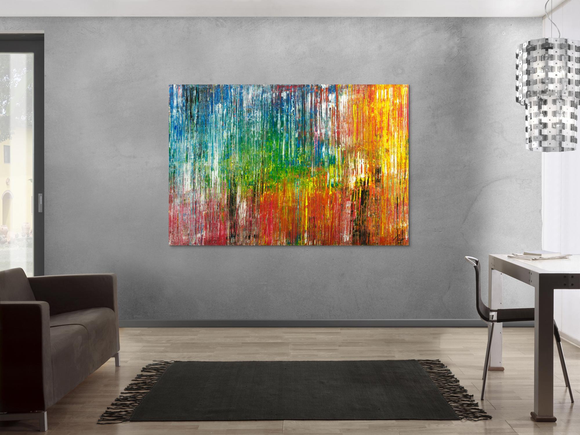 Gemälde Original abstrakt 120x180cm Spachteltechnik Moderne Kunst handgemalt bunte Farben Einzelstück