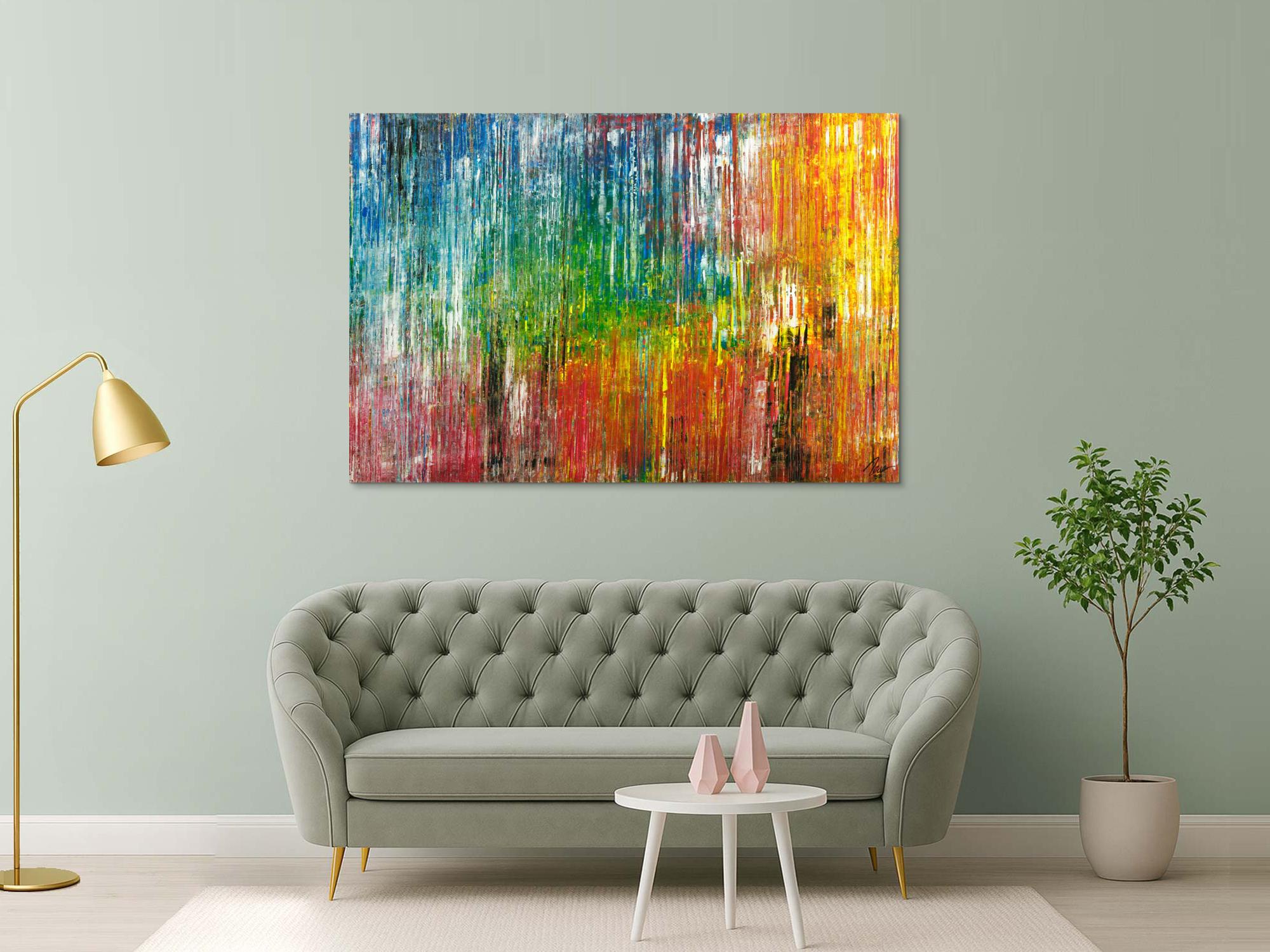 Gemälde Original abstrakt 120x180cm Spachteltechnik Moderne Kunst handgemalt bunte Farben Einzelstück