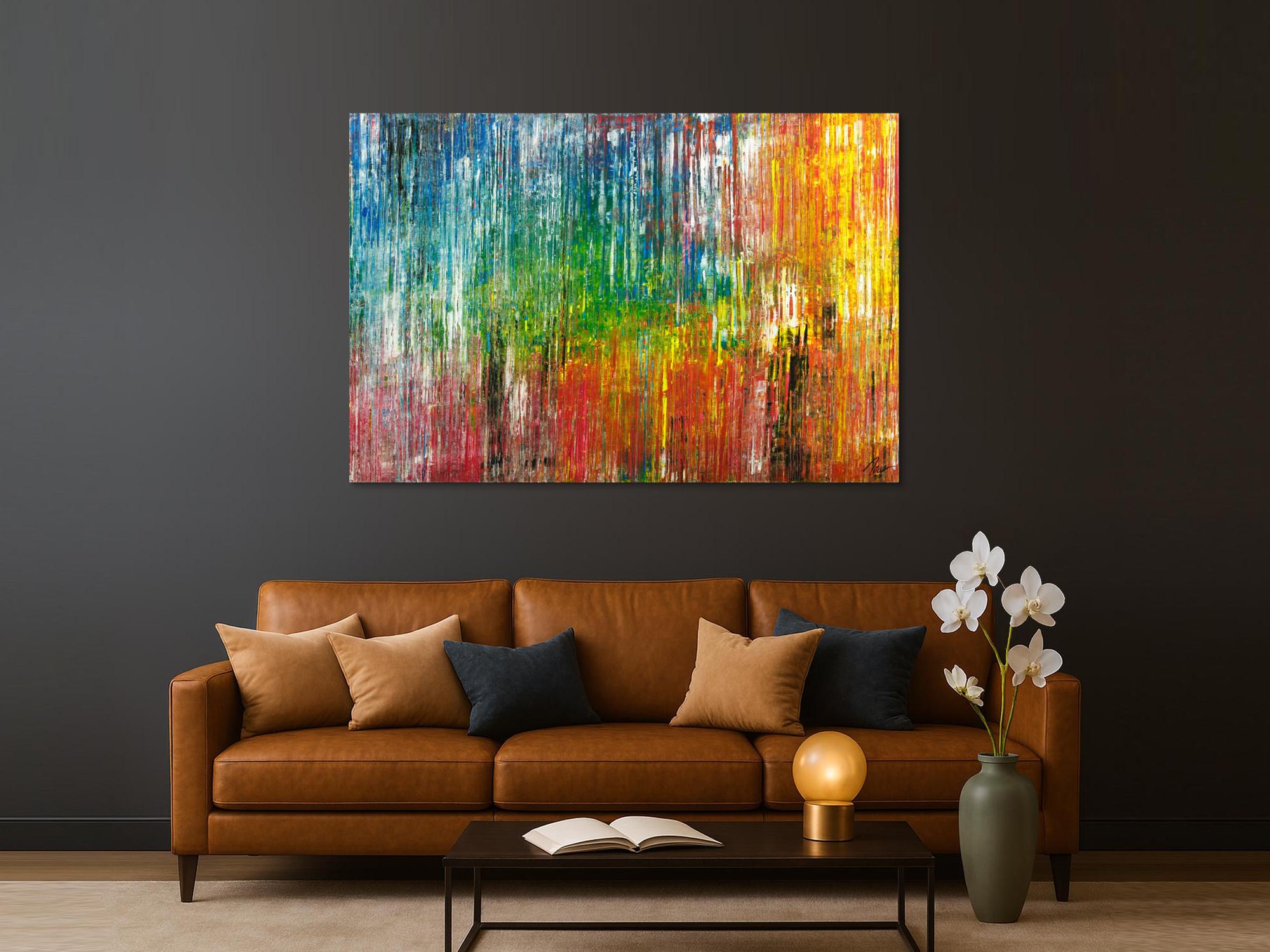 Gemälde Original abstrakt 120x180cm Spachteltechnik Moderne Kunst handgemalt bunte Farben Einzelstück