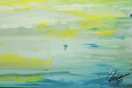 Detailaufnahme Gemälde Original abstrakt 140x140cm Mischtechnik Moderne Kunst auf Leinwand Fluid Painting weiß türkis beige Einzelstück