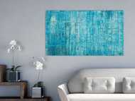 Original Gemälde abstrakt 70x120cm Spachteltechnik zeitgenössisch handgemalt  hellblau türkis anthrazit hochwertig