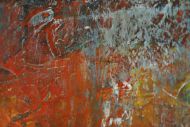Detailaufnahme Gemälde Original abstrakt 40x150cm Spachteltechnik expressionistisch handgemalt bunte Farben Einzelstück